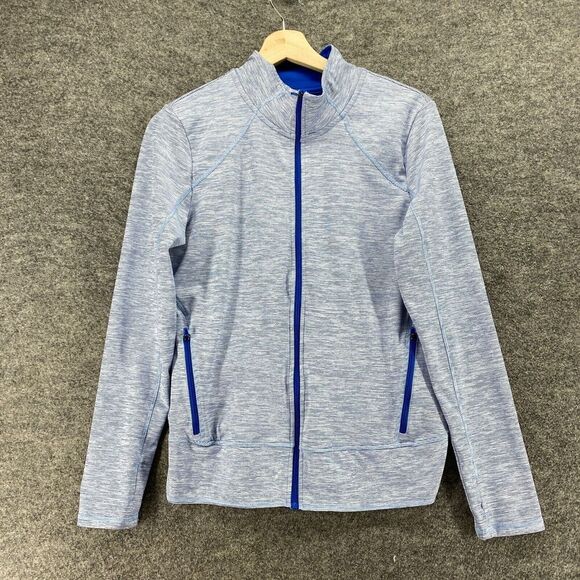 Champion Activewear Full Zip Jacket Women M Medium Blue Striped Long Sleeve - Picture 1 of 7